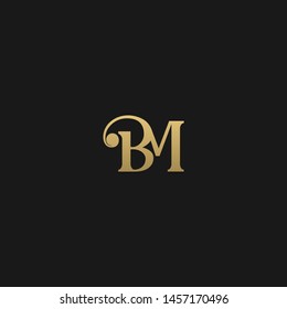 Elegant minimal luxurious BM initial based letter icon logo