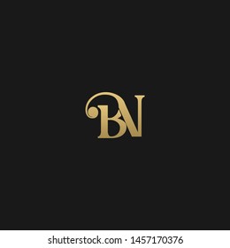 Elegant minimal luxurious BN initial based letter icon logo