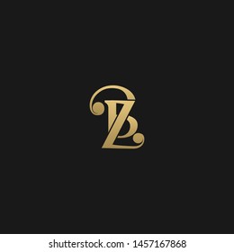 Elegant minimal luxurious BZ initial based letter icon logo