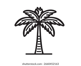 Ícone De Palm Tree Mínimo Elegante Com Design De Linha De Vetor Moderno
