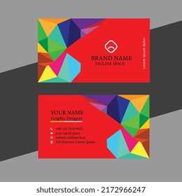 Elegant minimal red business card template free vector.