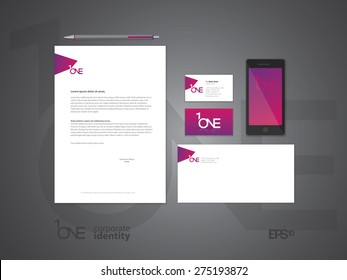 Elegant minimal style corporate identity template. Letter envelope and business card design. Vector illustration.