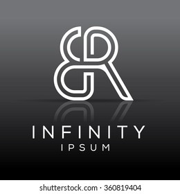 Elegant minimal symbol. Alphabet ER letter combination logo design. Vector illustration.