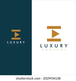 Elegant minimal Vector E PLAY Logo design. Premium Logotype design for modern company branding. 