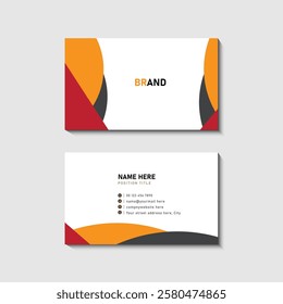 Elegant minimal yellow and black business card design template