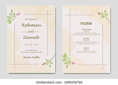 elegant minimalisir floral wedding invitation template