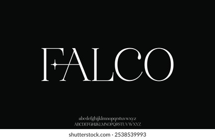 Elegant minimalist alphabet display font vector. Luxury and feminine typeface.