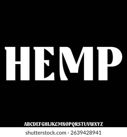 Elegant minimalist alphabet display font vector. Beautiful hemp typeface