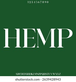 Elegant minimalist alphabet display font vector. Beautiful hemp typeface