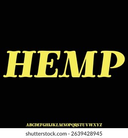 Elegant minimalist alphabet display font vector. Beautiful hemp typeface