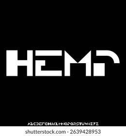 Elegant minimalist alphabet display font vector. Beautiful hemp typeface