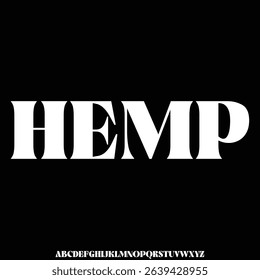 Elegant minimalist alphabet display font vector. Beautiful hemp typeface