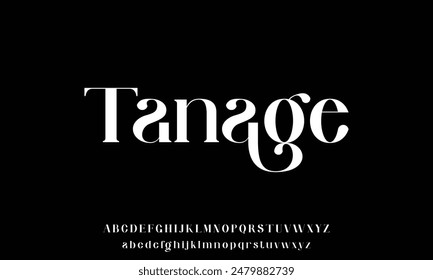 Elegant minimalist alphabet typeface display font vector. Luxury typography style alphabet illustration with numeral and lowercase