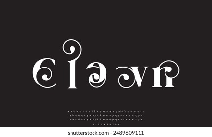 Elegant minimalist alphabet typeface display font vector. Luxury typography style alphabet illustration.