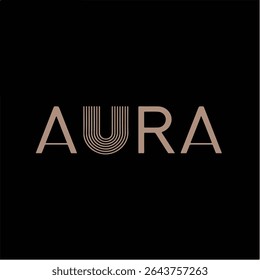 Elegant Minimalist AURA Logo with Unique Typography Design