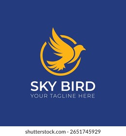Elegant and minimalist bird in flight logo representing freedom, travel, and agility. Great for aviation companies, logistics, delivery services, or creative agencies.