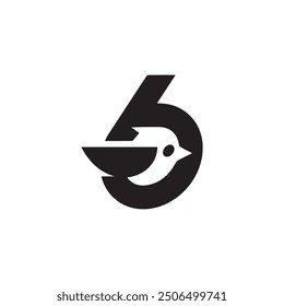 Elegant Minimalist Bird-Inspired Logo with Bold 'B' Initial: Symbolizing Freedom and Strength