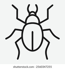 Elegant and Minimalist Bug Icon Line Art , Perfect for Modern Designs and Illustrations