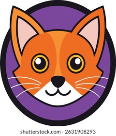An elegant minimalist cat logo vector design featuring a cat face.