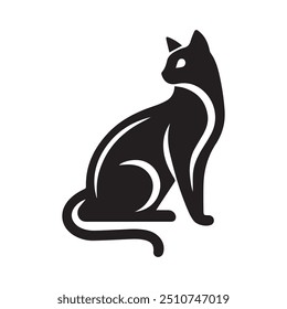  Ilustração de design de vetor de gato minimalista elegante