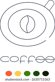 Elegant and minimalist coffee cup logo with steam and leaves, designed to reflect the cozy and inviting atmosphere of a café. Perfect for coffee-related businesses, branding, and logo design projects.
