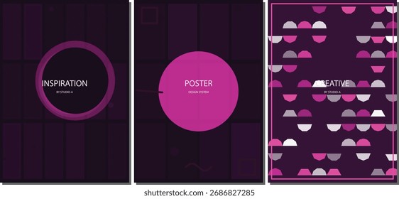 Elegante minimalista colorido Vetor Poster Design Background para folhetos corporativos, folhetos de marketing e banners da Web