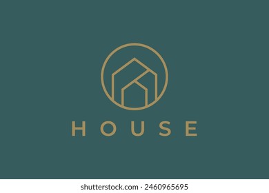 Elegant Minimalist Comfort House Real Estate Logo Hexagon for Business Property