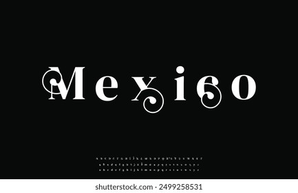 Elegant minimalist decorative alphabet display font vector. Beautiful sans serif typeface