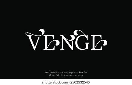 Elegant minimalist decorative alphabet display font vector. Beautiful sans serif typeface