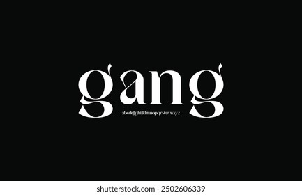 Elegant minimalist decorative alphabet display font with ligature style. Vintage typography style illustration