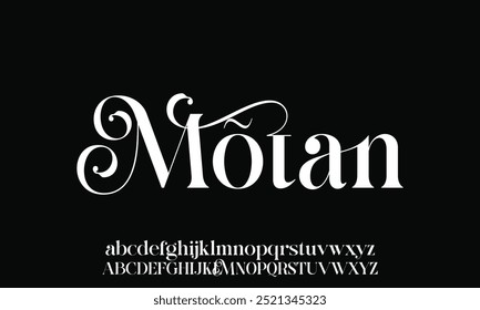 Elegant minimalist decorative alphabet display font vector. Beautiful sans serif typeface