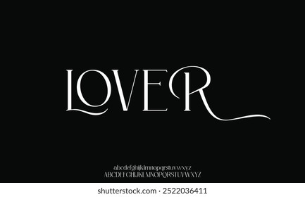 Elegant minimalist decorative alphabet display font vector. Beautiful sans serif typeface