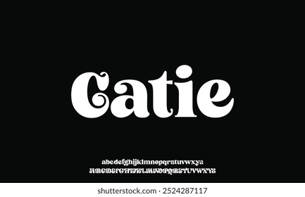 Elegant minimalist decorative alphabet display font with ligature style. Vintage typography style illustration