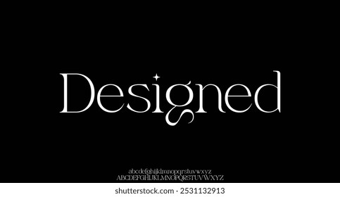 Elegant minimalist decorative alphabet display font vector. Beautiful sans serif typeface