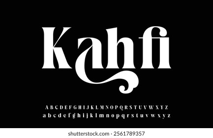 Elegant minimalist decorative alphabet display font vector. Beautiful sans serif typeface