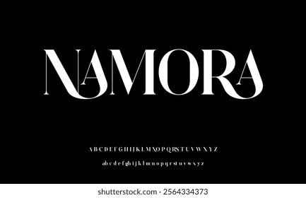 

Elegant minimalist decorative alphabet display font vector. Beautiful sans serif typeface