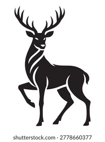 Elegant minimalist deer silhouette