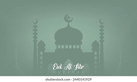 The elegant minimalist design for celebrating Eid al-Fitr for Muslims is very suitable for banners, wallpaper or backgrounds