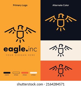 elegant minimalist eagle logo concept