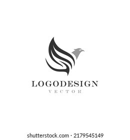 elegant and minimalist eagle logo design  vector template. 