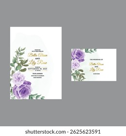 Elegant minimalist floral invitation with faded watercolor details.
