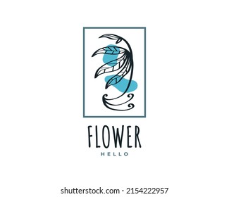 Elegant and Minimalist Flower Logo, Suitable for Beauty Spa, Salon, Cosmetic, Florist, Jewelry, or Fashion Industry Brand