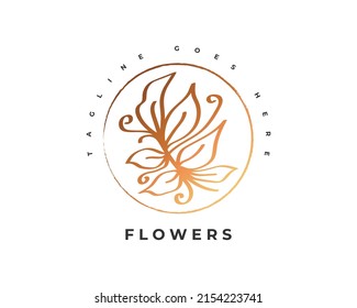 Elegant Minimalist Flower Logo Suitable Beauty Stock Vector (royalty 