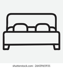 Elegant and Minimalist Headboard Icon in Clean Line Art Style