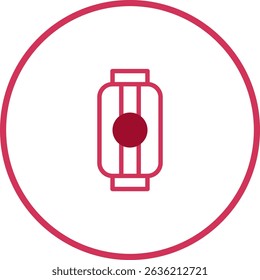 Elegant minimalist icon illustration of a traditional japanese lantern design