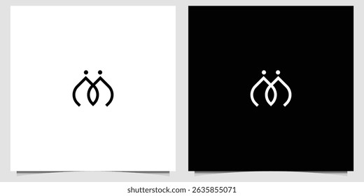 Elegant minimalist intertwined design with contrasting monochrome variations