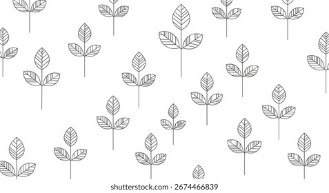 Elegant minimalist leaf pattern, perfect for modern design and creating a fresh, stylish look