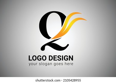 Elegant Minimalist Letter Q logo Design. Creative Q letter Swoosh Icon Vector Illustration.  Letter Q logo icon design template. 