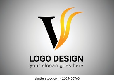 Elegant Minimalist Letter V logo Design. Creative V letter Swoosh Icon Vector Illustration.  Letter V logo icon design template. 