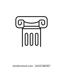 Elegant Minimalist Line Art Depiction Of A Classical Architectural Column